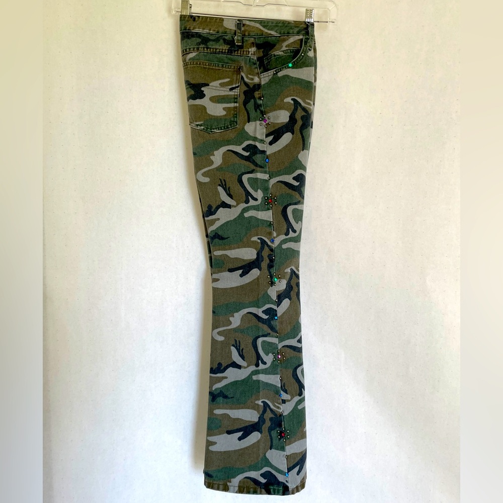 Women’s Crystal-studded Y2K Camouflage Jeans
